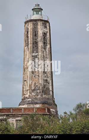 Lighthouse on the island Vulcano, Aeolian Islands, Sicily, Italy Stock Photo