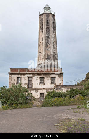 Lighthouse on the island Vulcano, Aeolian Islands, Sicily, Italy Stock Photo