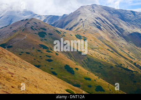 High mountains in Europe. The Tatras, Poland. Nature reserve. Czubik and Konczysty Wierch view from Trzydniowianski Wierch Stock Photo