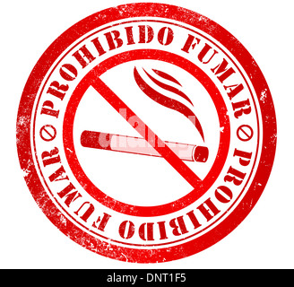 no smoking grunge stamp, in spanish language Stock Photo
