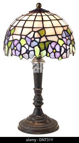 Tiffany Table Lamp isolated on white background Stock Photo