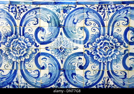 old tile blue background Stock Photo