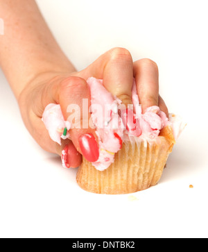 Smashed cupcake Stock Photo