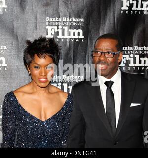 Santa Barbara, California USA – 5th January 2014. The red carpet arrivals for the Santa Barbara International Film Festival’s Kirk Douglas Award For Excellence in Film presented to Forest Whitaker at a black-tie gala held at the Bacara Resort & Spa. Photo: Angela Bassett with her husband Courtney B. Vance. Credit: Lisa Werner/Alamy Live News Stock Photo