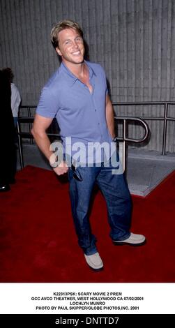 July 3, 2001 - K22313PSK: SCARY MOVIE 2 PREM.GCC AVCO THEATHER, WEST HOLLYWOOD CA 07/02/2001.LOCHLYN MUNRO. PAUL SKIPPER/   2001(Credit Image: © Globe Photos/ZUMAPRESS.com) Stock Photo