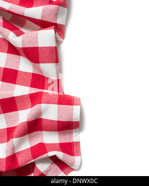 red folded tablecloth isolated on white Stock Photo