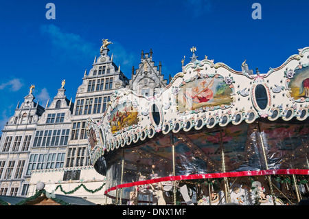 Christmas Market Grote Markt Antwerp Belgium Stock Photo