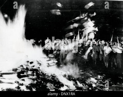 May 1, 1933 - Berlin, Germany - Students and other Nazis seen as they throw 'anti-German' literature on to the huge bonfire built in the Orpenplatz in Berlin. (Credit Image: © KEYSTONE Pictures USA/ZUMAPRESS.com) Stock Photo