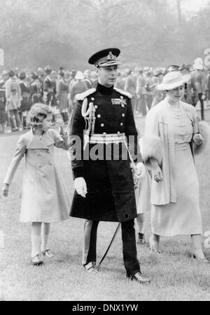 May 14, 1937 - London, England, U.K. - GEORGE VI Became King unexpectedly following the abdication of his brother, King Edward VIII, in 1936. AÊconscientious and dedicated man, he worked hard to adapt to the role into which he was suddenly thrown. He had married Lady ELIZABETH BOWES-LYON in 1923. King George VI paid State Visits to France in 1938, and to Canada and the United State Stock Photo