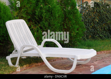 White beach chair. Stock Photo