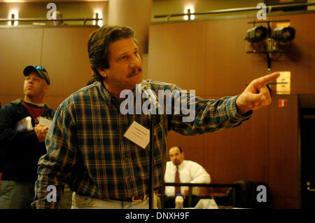 Dec 13, 2005; Manhattan, New York, USA; JONATHAN SFERAZO, 51, of Huntington Station, a first responder now suffering from illness related to 9-11 speaks out as the United States Environmental Protection Agency holds the final meeting of the World Trade Center Expert Technical Review Panel at the Alexander Hamilton U.S. Custom House in lower Manhattan. The WTC Expert Technical Revie Stock Photo