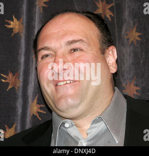 Actor JAMES GANDOLFINI from 'The Sopranos' at the Cingular Wireless launch of Cingular Video, an on-demand streaming video service that delivers fast, personalized access to high quality video clips on consumers' high-speed capable 3G phones and  announcement of the partnership with HBO which will offer select episodes and material from award-winning HBO programs to Cingular custom Stock Photo