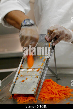 Dec 16, 2005; West Palm Beach, FL, USA; Carrots are grated in preparation for a private luncheon at Maralago on December 16, 2005.   Mandatory Credit: Photo by J. Gwendolynne Berry/Palm Beach Post /ZUMA Press. (©) Copyright 2005 by Palm Beach Post