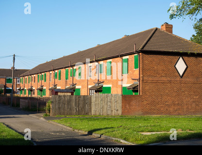 Boarded up council houses at Port Clarence, north east England, UK Stock Photo