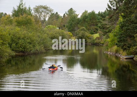 Kayak Val Morin Laurentians Quebec Canada Stock Photo