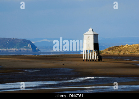 A view of the lighthouse at Burnham-on-Sea Somerset UK Stock Photo