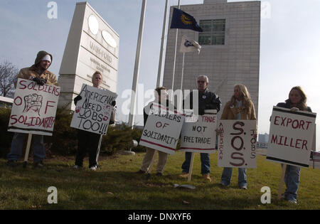 Jan 08, 2006; Detroit, Michigan, USA; Protesters march outside the UAW-Ford building in downtown Detroit, near the Cobo Center where the North American International Auto Show is being held. The autoworkers, led by Soldiers of Solidarity, were protesting looming job and pensions cuts. Mandatory Credit: Photo by Mark Murrmann/ZUMA Press. (©) Copyright 2006 by Mark Murrmann