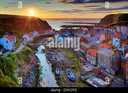 Sunrise over Staithes Stock Photo