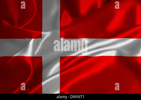 Denmark flag on satin texture. Denmark flag on satin texture.