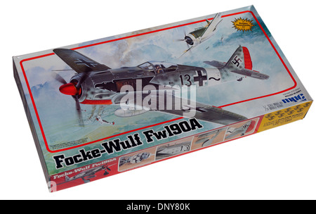 A 1/24th scale Focke Wulf FW-190 plastic scale model kit Stock Photo