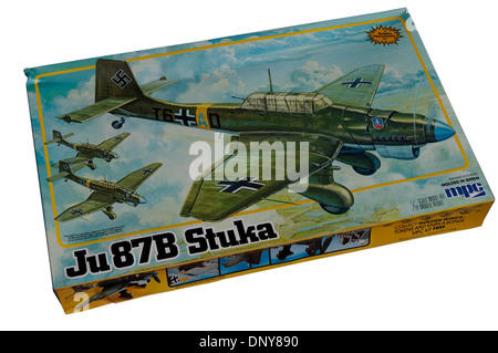 A 1/24th scale Junkers Ju-87 Stuka dive bomber plastic scale model kit Stock Photo