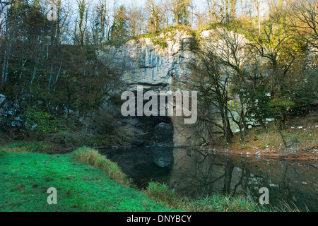 A natural arch in Rakov skocjan park Stock Photo