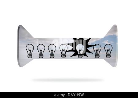 Light bulbs on abstract screen Stock Photo
