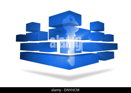 Digital key on abstract screen Stock Photo
