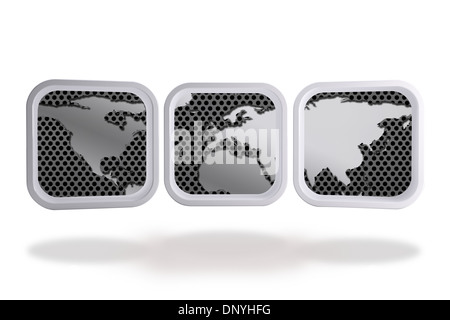 World map on abstract screen Stock Photo