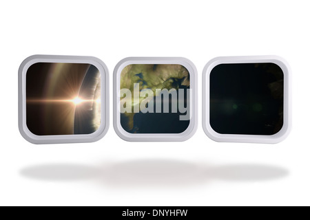 Earth on abstract screen Stock Photo