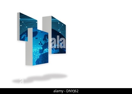 Earth on abstract screen Stock Photo