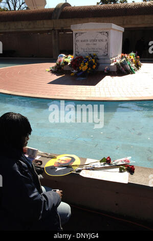 Jan 31, 2006; Atlanta, GA, USA; LYNN BROWN, 49, Atlanta, kneels in prayer at MLK tomb to honor Coretta Scott King on Jan. 31, 2006. Coretta Scott King died on Jan. 30 in her sleep at a Mexican rehabilitation center where she was undergoing holistic therapy for a stroke. Mandatory Credit: Photo by Robin Nelson/ZUMA Press. (©) Copyright 2006 by Robin Nelson Stock Photo