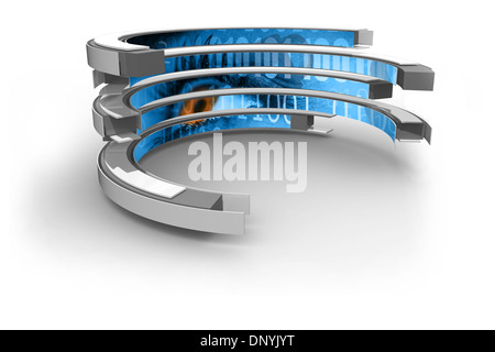 Binary code on abstract screen Stock Photo