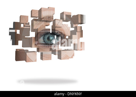 Eye analysis on abstract screen Stock Photo