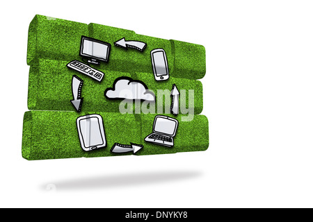 Cloud computing cycle on abstract screen Stock Photo