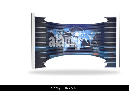 World map on abstract screen Stock Photo