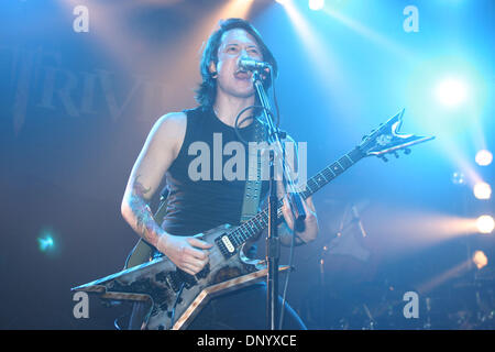 Feb 15, 2006; New York, NY, USA; Trivium performing at Webster Hall on February 15th 2006. Lead Vocals and guitar Matt Heafy, Guitar and vocals Corey Beaulieu, Drums Travis Smith, Bass and vocals Paolo Gregoletto. Mandatory Credit: Photo by Aviv Small/ZUMA Press. (©) Copyright 2006 by Aviv Small Stock Photo