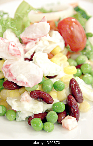 Tunny salad with mixed vegetables of various kinds. Stock Photo