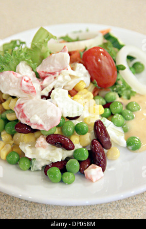 Tunny salad with mixed vegetables of various kinds. Stock Photo