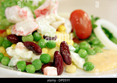 Tunny salad with mixed vegetables of various kinds. Stock Photo