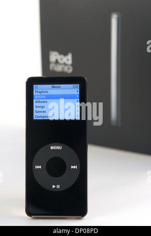 Mar 05, 2006; Los Angeles, CA, USA; Take everything you love about iPod and shrink it. Now shrink it again. With 1GB (240 songs), 2GB (500 songs) and 4GB (1,000 songs) models starting at $149, the pencil-thin iPod nano packs the entire iPod experience into an impossibly small design. Mandatory Credit: Photo by Marianna Day Massey/ZUMA Press. (©) Copyright 2006 by Marianna Day Masse Stock Photo