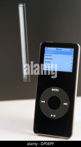 Mar 05, 2006; Los Angeles, CA, USA; Take everything you love about iPod and shrink it. Now shrink it again. With 1GB (240 songs), 2GB (500 songs) and 4GB (1,000 songs) models starting at $149, the pencil-thin iPod nano packs the entire iPod experience into an impossibly small design. Mandatory Credit: Photo by Marianna Day Massey/ZUMA Press. (©) Copyright 2006 by Marianna Day Masse Stock Photo