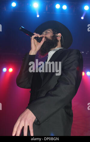 Mar 06, 2006; New York, NY, USA; MATISYAHU performing at Hammerstein Ballroom. Matthew Paul Miller (born June 30, 1979), more commonly known as Matisyahu, is a Hasidic Jewish reggae artist. Matisyahu was born in West Chester, Pennsylvania and his family eventually settled in White Plains, New York, he was brought up a Reconstructionist Jew, and for some time during those years he p Stock Photo