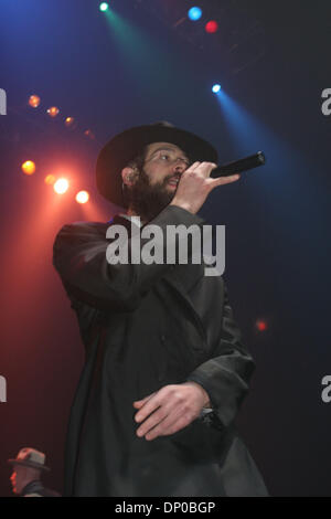 Mar 06, 2006; New York, NY, USA; MATISYAHU performing at Hammerstein Ballroom. Matthew Paul Miller (born June 30, 1979), more commonly known as Matisyahu, is a Hasidic Jewish reggae artist. Matisyahu was born in West Chester, Pennsylvania and his family eventually settled in White Plains, New York, he was brought up a Reconstructionist Jew, and for some time during those years he p Stock Photo