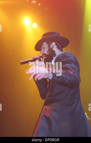 Mar 06, 2006; New York, NY, USA; MATISYAHU performing at Hammerstein Ballroom. Matthew Paul Miller (born June 30, 1979), more commonly known as Matisyahu, is a Hasidic Jewish reggae artist. Matisyahu was born in West Chester, Pennsylvania and his family eventually settled in White Plains, New York, he was brought up a Reconstructionist Jew, and for some time during those years he p Stock Photo