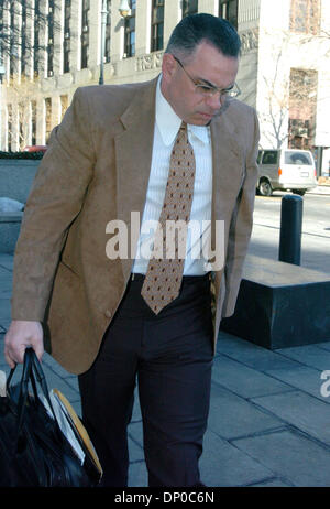 Mar 07, 2006; Manhattan, New York, USA; JOHN GOTTI JR. arrives for his retrial at Manhattan Federal Court. John Gotti Jr. is charged with racketeering and plotting the 1992 attack on Curtis Sliwa, founder of the Guardian Angels, who was abducted and shot by two members of the Gambino Crime Family. Mandatory Credit: Photo by Bryan Smith/ZUMA Press. (©) Copyright 2006 by Bryan Smith Stock Photo