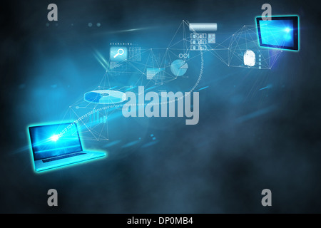 File transfer computing background Stock Photo