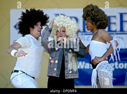 Mar 27, 2006; Lake Worth, FL, USA; A trio danced in retro apparel performs during the 13th Annual PrideFest of the Palm Beaches held in Lake Worth's Bryant Park Sunday afternoon.  Mandatory Credit: Photo by Damon Higgins/Palm Beach Post/ZUMA Press. (©) Copyright 2006 by Palm Beach Post Stock Photo