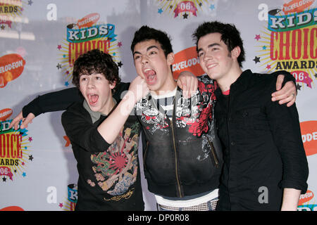 Apr 1, 2006; Westwood, California, USA; Group JONAS BROTHERS at the 19th Annual Nickelodeon Kid's Choice Awards 2006 held at Pauley Pavillion on the UCLA Campus. Mandatory Credit: Photo by Lisa O'Connor/ZUMA Press. (©) Copyright 2006 by Lisa O'Connor Stock Photo