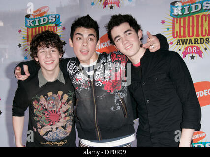 Apr 1, 2006; Westwood, California, USA; Group JONAS BROTHERS at the 19th Annual Nickelodeon Kid's Choice Awards 2006 held at Pauley Pavillion on the UCLA Campus. Mandatory Credit: Photo by Lisa O'Connor/ZUMA Press. (©) Copyright 2006 by Lisa O'Connor Stock Photo